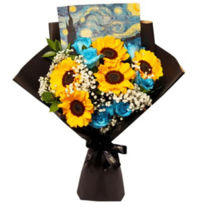Buquê de Girassóis Noite Estrelada Van Gogh